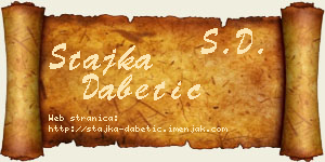 Stajka Dabetić vizit kartica
